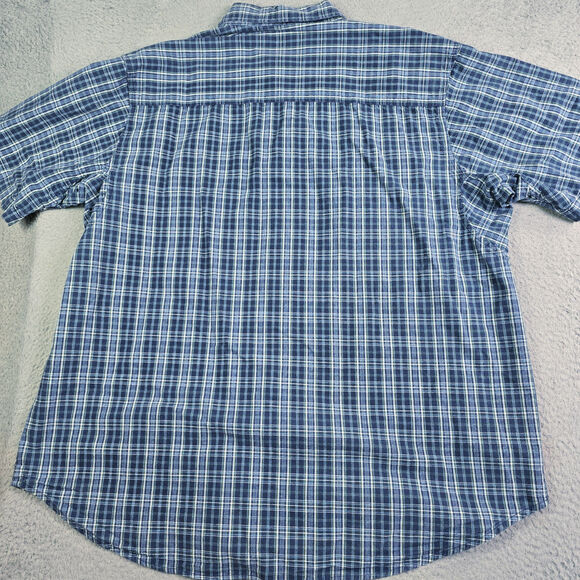 Wrangler Riggs Button Shirt Men's XXL Blue Plaid Workwear Vented Farm As Is - Picture 9 of 9